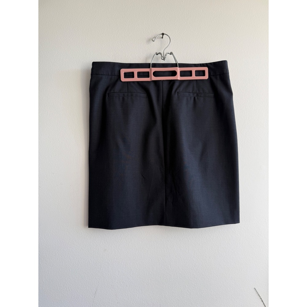 Theory Womens gray Wool Blend Pencil Skirt Side Zip Career Office Size 10